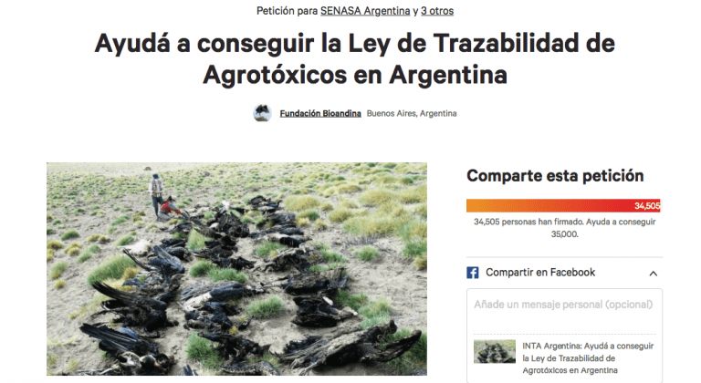 Se juntan más de 35.000 firmas en 24 horas por los Cóndores Andinos
